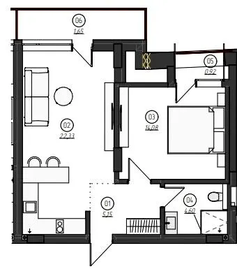 Apartel Kosyno — 48.7 м²