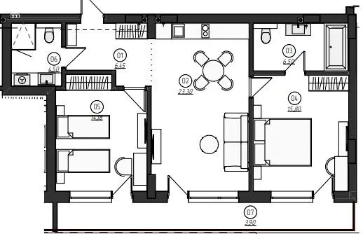 Apartel Kosyno — 74.6 м²