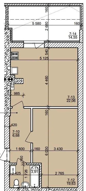 ЖК Святих Ольги та Єлизавети — 59.6 м²