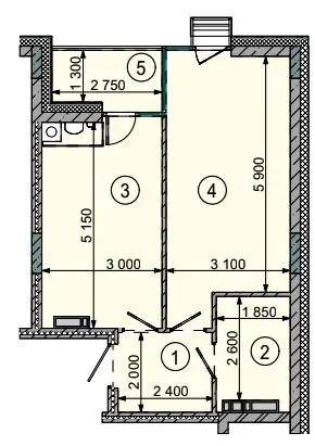 ЖК Sense City — 46.5 м²