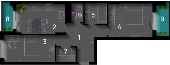 ЖК SKYGARDEN — 67 м²