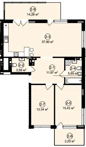 ЖК Веймут Парк — 104.4 м²
