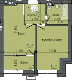 Клубний будинок Sapfir — 46 м²