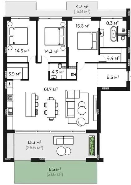 ЖК SHERWOOD — 160 м²