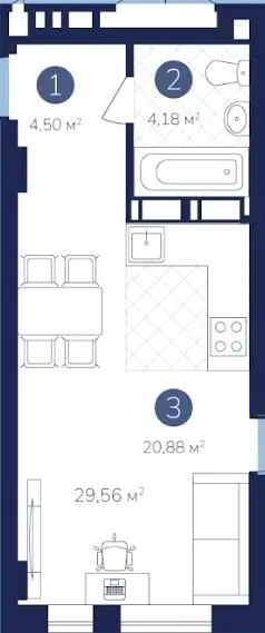 ЖК Лебединий Guest House — 29.6 м²