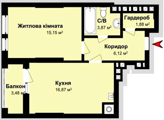 ЖК Comfort Hill — 47.4 м²