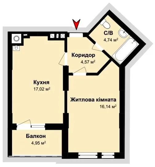 ЖК Comfort Hill — 47.4 м²