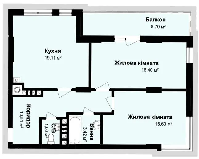 ЖК Comfort Hill — 75.7 м²