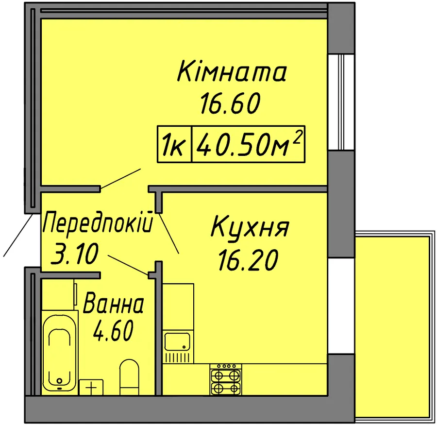 ЖК Діброва Парк — 40.5 м²
