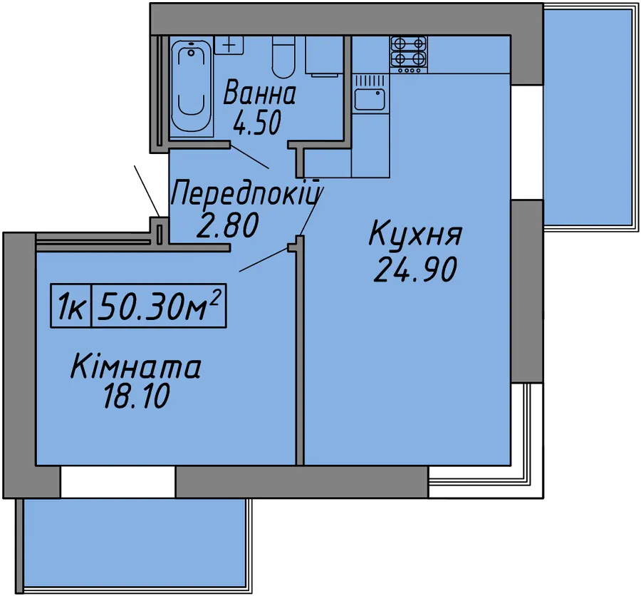 ЖК Діброва Парк — 50.3 м²