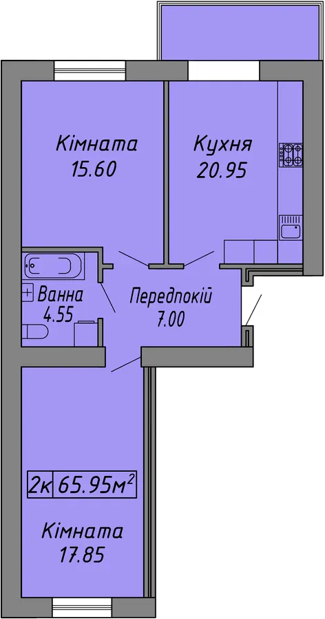 ЖК Діброва Парк — 66 м²