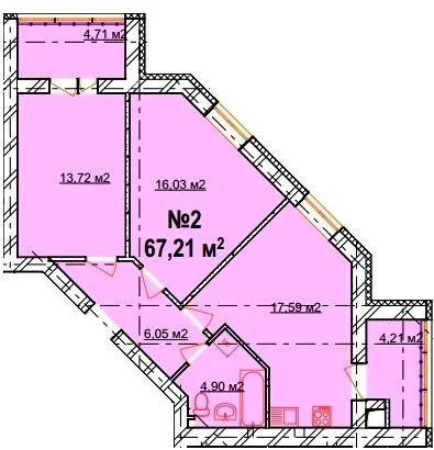 ЖК АгроЦентр 1 — 67.2 м²