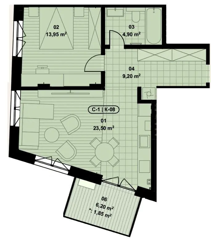 ЖК Eco City Park — 53.5 м²