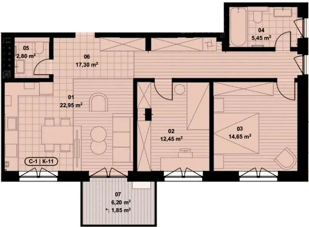 ЖК Eco City Park — 77.5 м²