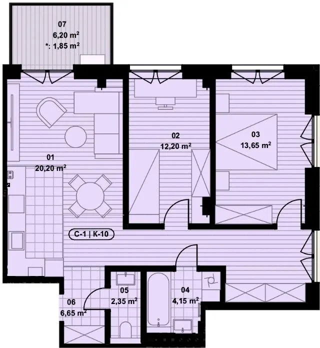 ЖК Eco City Park — 71.1 м²