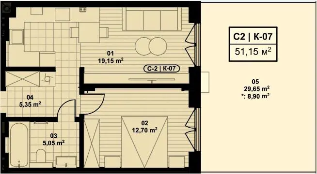 ЖК Eco City Park — 51.1 м²
