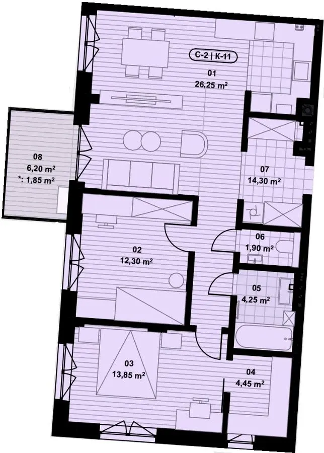 ЖК Eco City Park — 79.1 м²