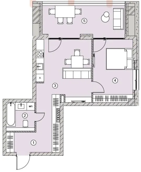 ЖК Smart — 57.2 м²