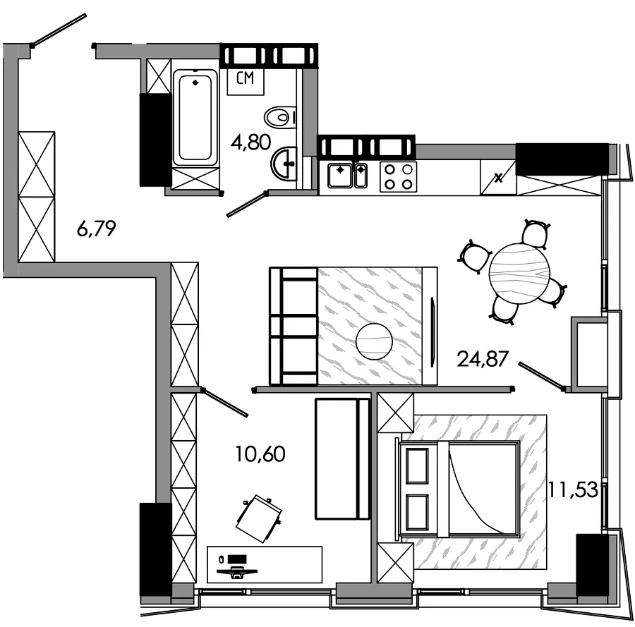 ЖК MARSHALL — 59.6 м²