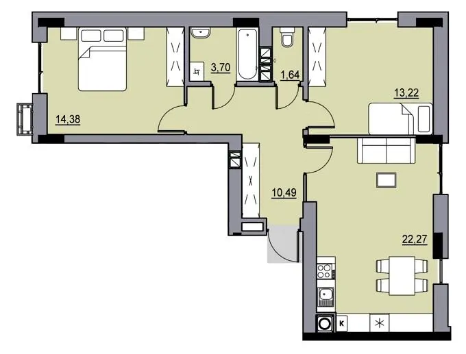 ЖК My Home — 65.7 м²