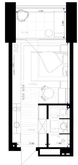 Апарт-комплекс ESCAPE City — 31.9 м²