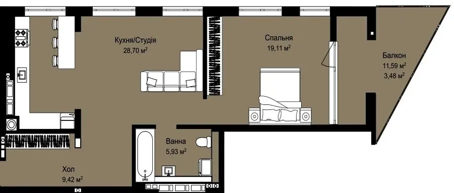 ЖК CONTINENT CLUB — 66.6 м²