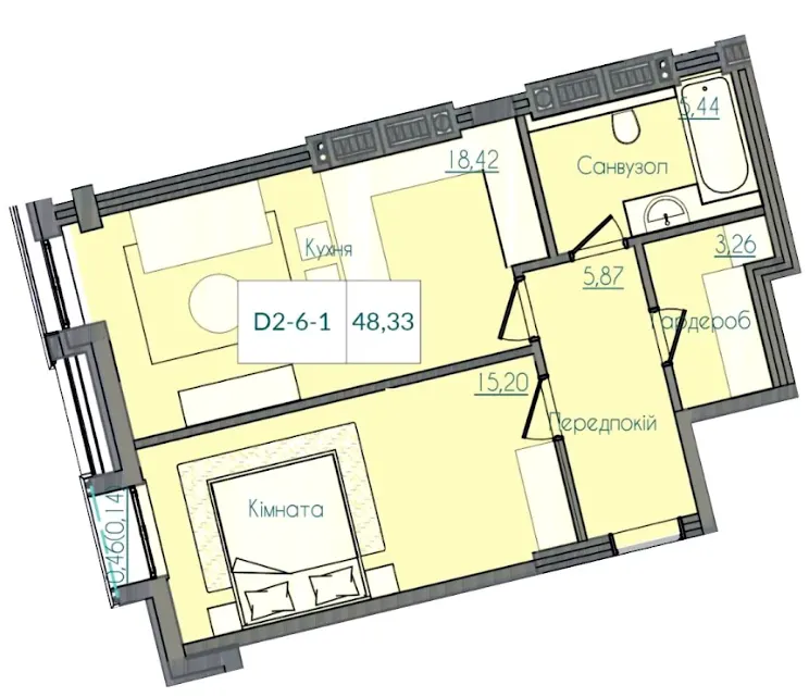 Клубний будинок Консул — 47.7 м²