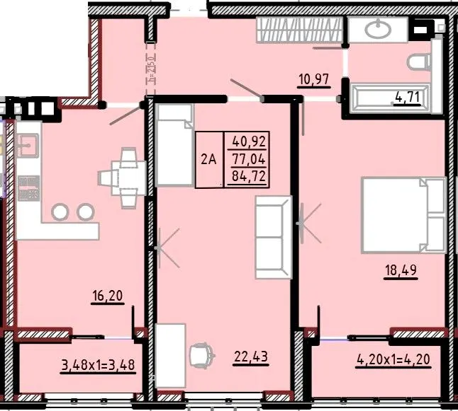 ЖК Modern — 84.7 м²