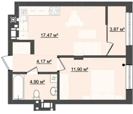 ЖК City House — 42.3 м²