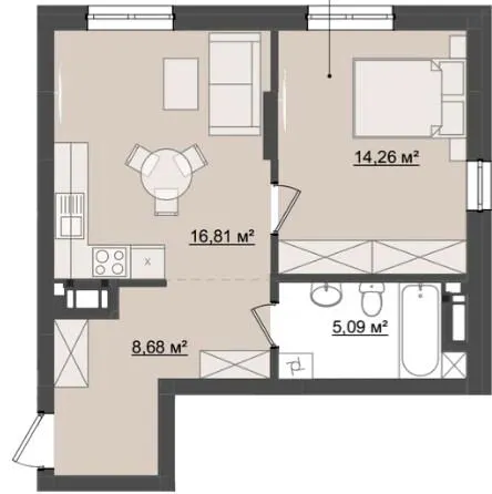 ЖК City House — 44.8 м²