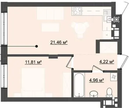 ЖК City House — 42.5 м²