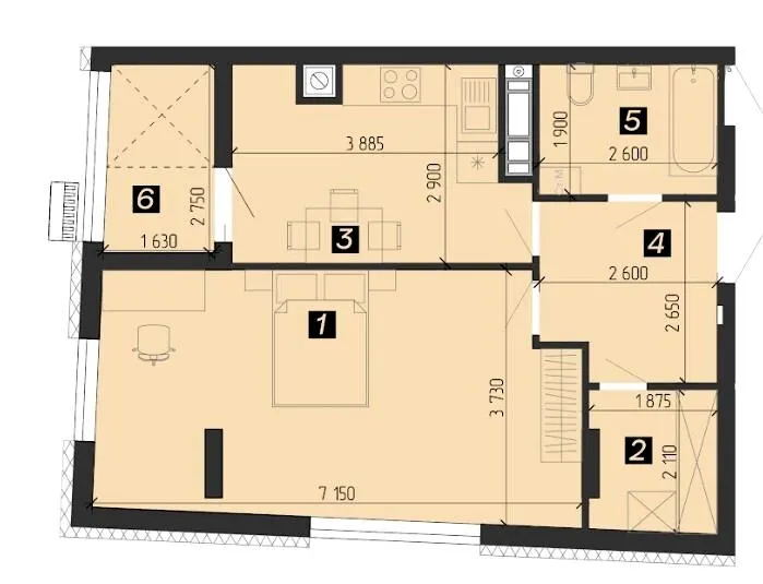 ЖК Свій — 55.5 м²
