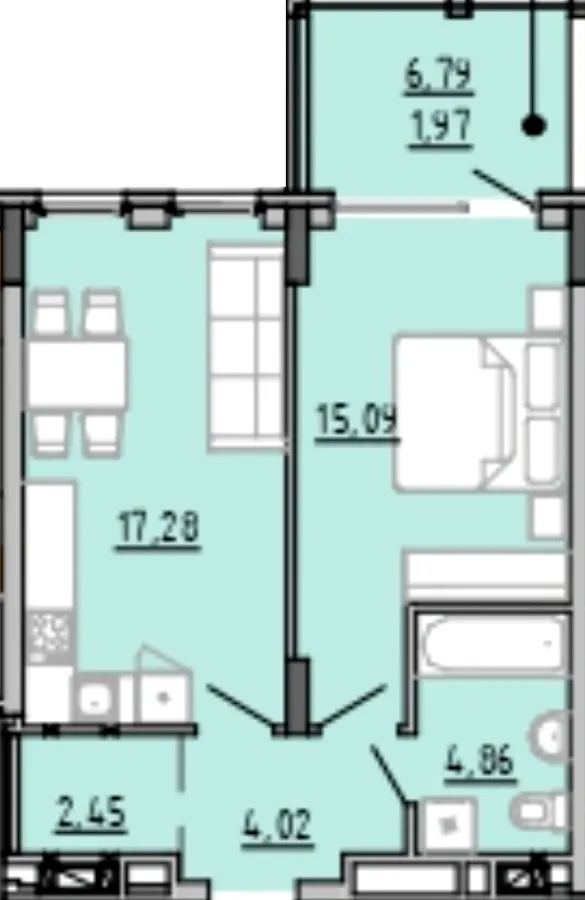 Hyde Park — 45.7 м²