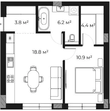 ЖК SHERWOOD — 44.1 м²