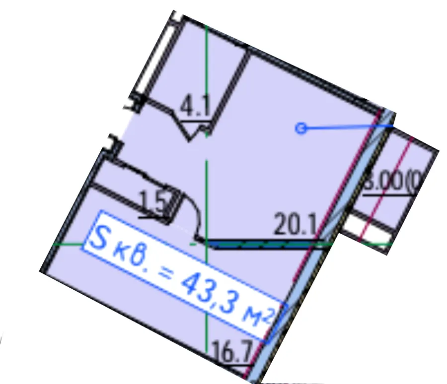 Пространство у Стамбульского парка — 42.7 м²