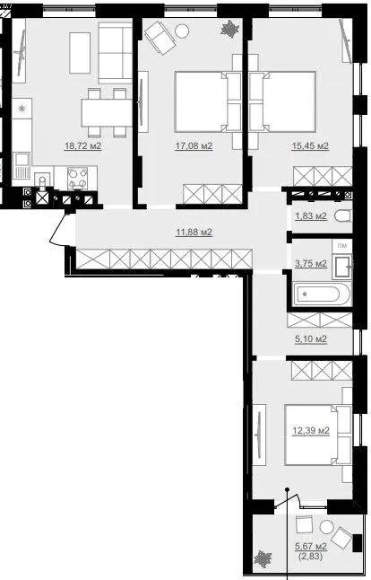 ЖК SUMMERSTONE VILLAGE — 89 м²
