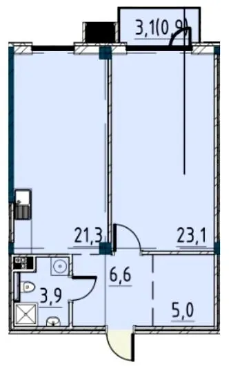Рішельєвський Пасаж — 60.7 м²