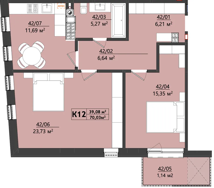 вул. Меблярська, 19 — 70 м²