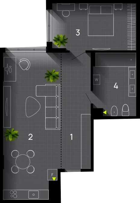 2-комнатная квартира, 62 м², вул. Хіміків, 29, Пасечная — фото 1