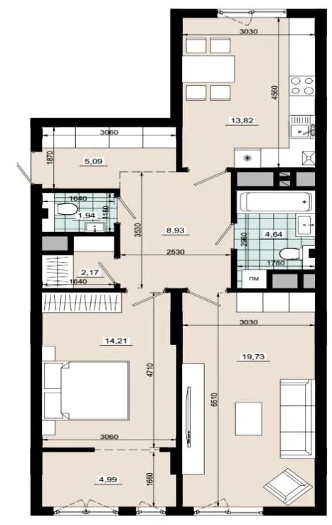 ЖК СОФІТ — 75.5 м²