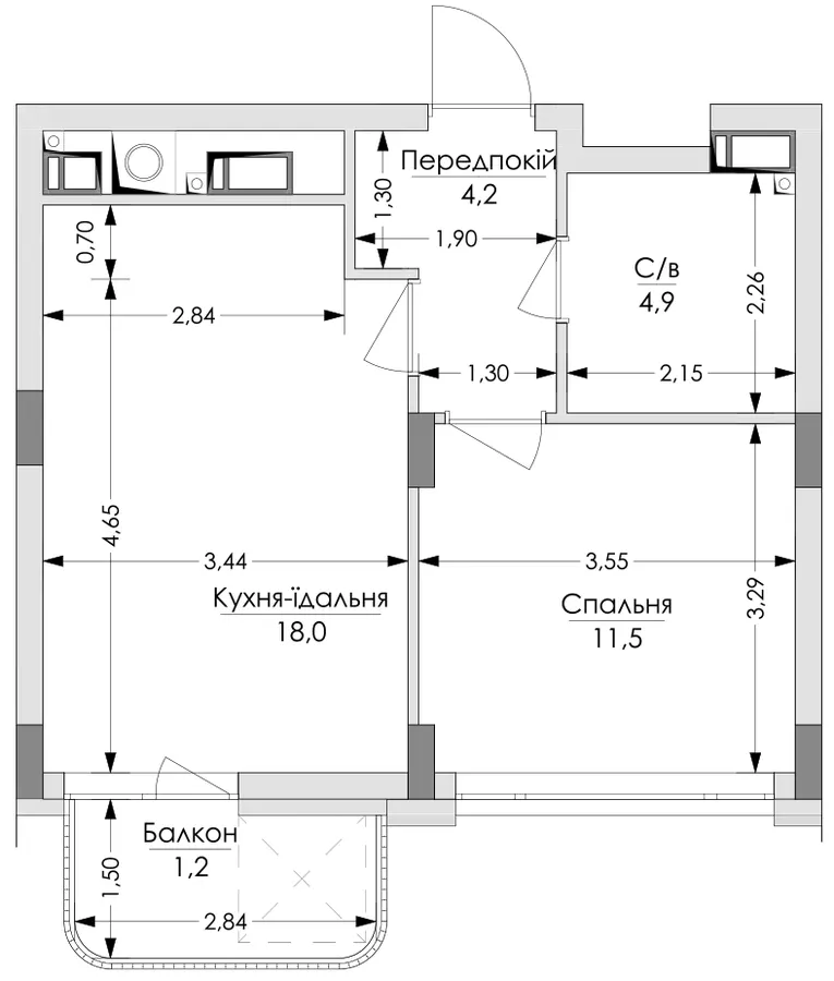 ЖК Lypynsky — 39.8 м²