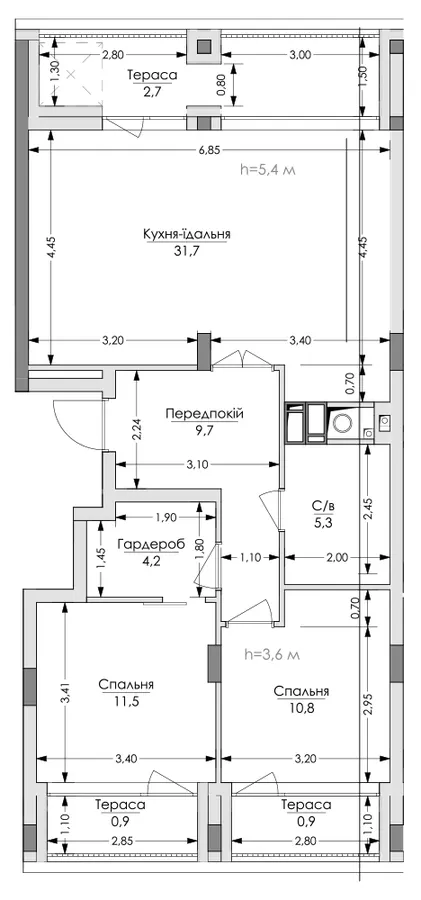 ЖК Lypynsky — 77.8 м²