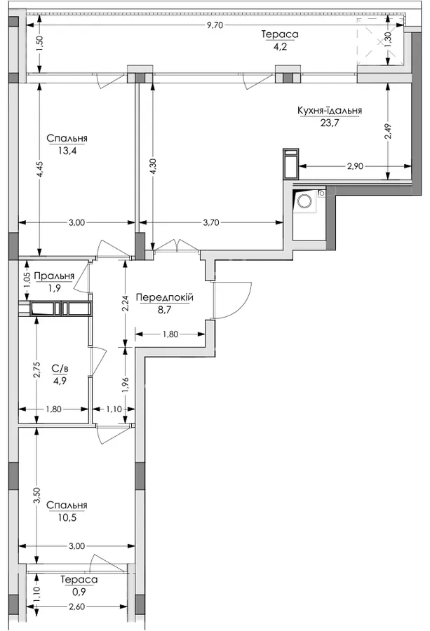 ЖК Lypynsky — 68.2 м²