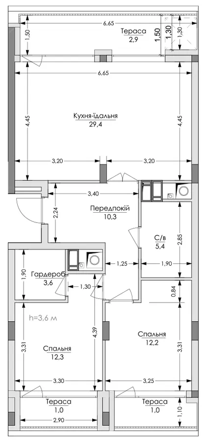 ЖК Lypynsky — 78.2 м²