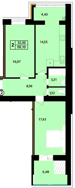 ЖК Budapest Dream — 69.1 м²