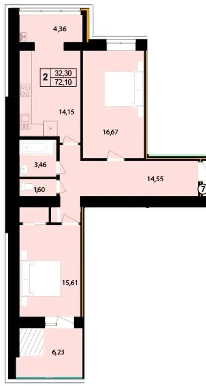 ЖК Budapest Dream — 72.1 м²