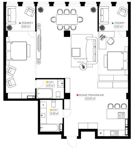 KYЇVPROEKT City Space — 128.6 м²