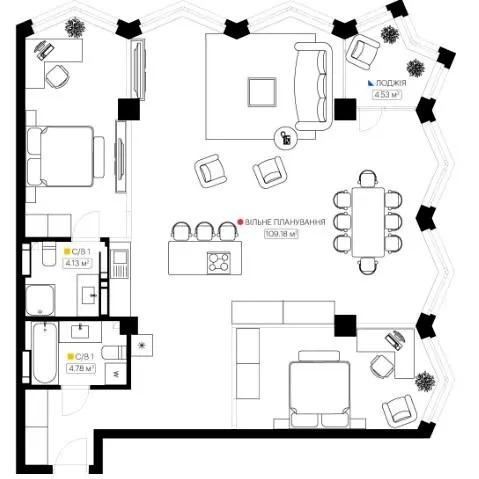 KYЇVPROEKT City Space — 122.6 м²