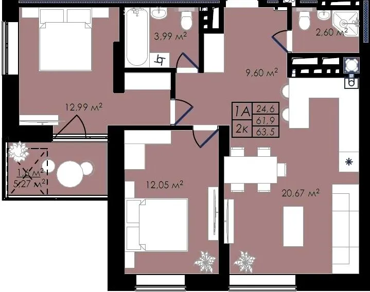 ЖК Prostir — 63.5 м²