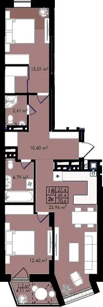 ЖК Prostir — 70.6 м²